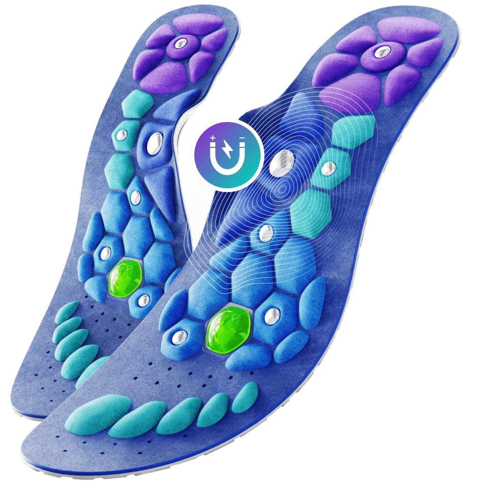 Akusoli magnetic acupressure shoe insoles with arch support